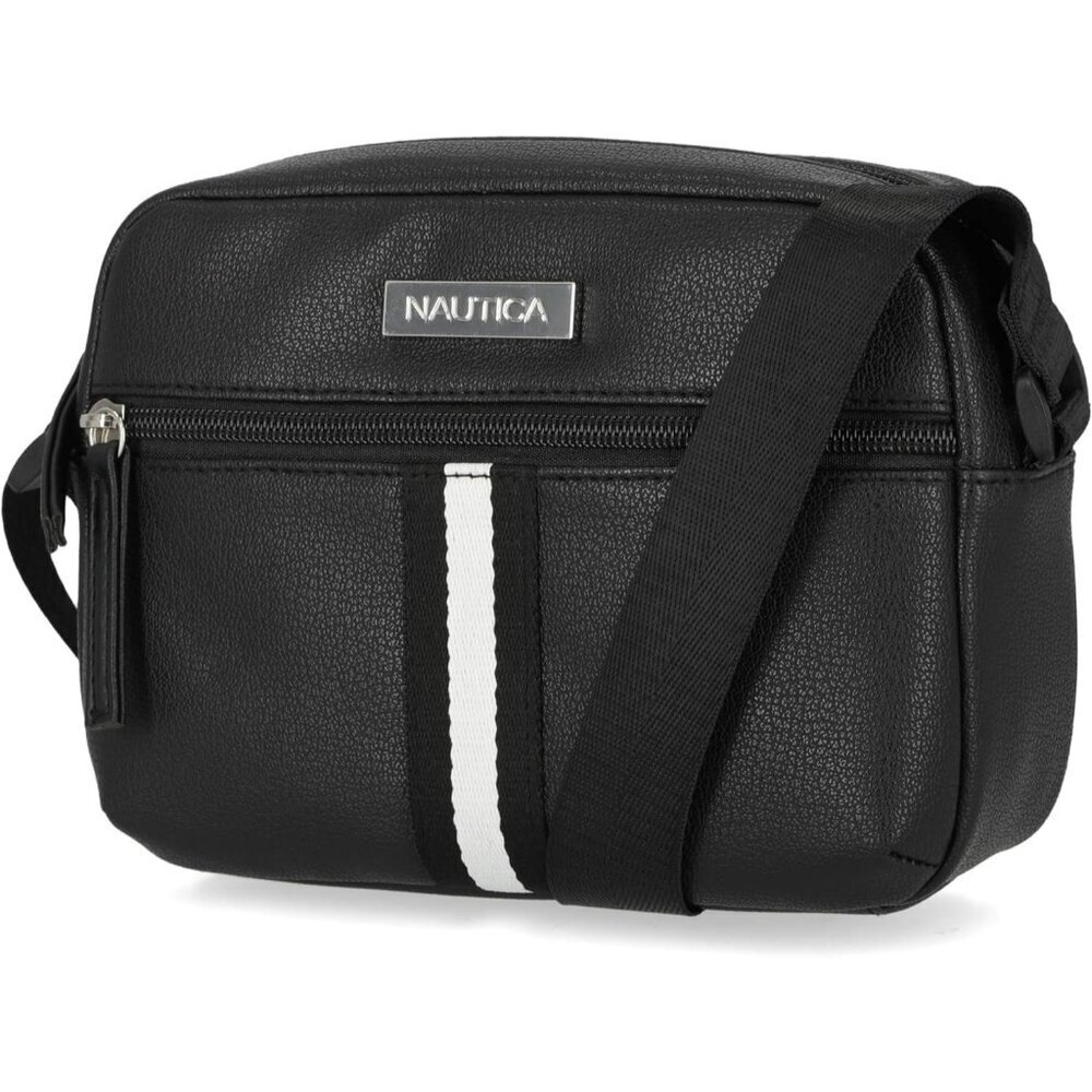 Women's Bowline Black PU leather Candid Camera Adjustable Crossbody Bag